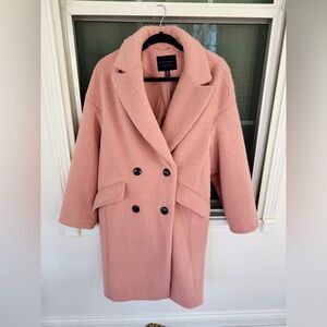 Sanctuary Pink Double-Breasted Faux Fur Coat